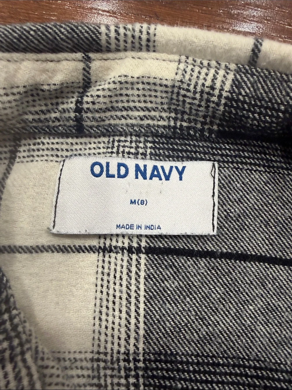 Old Navy Black and White Plaid Flannel Shirt